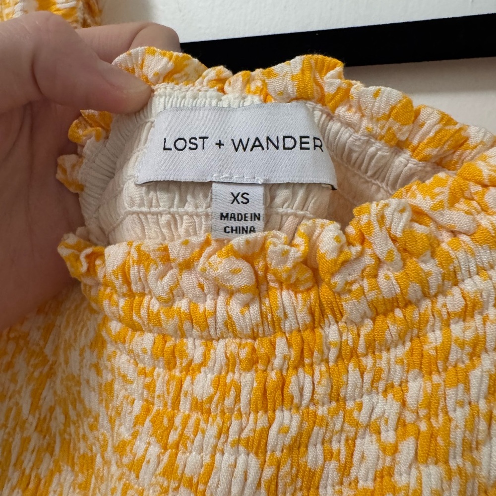Lost + Wander Women's Yellow Floral dress